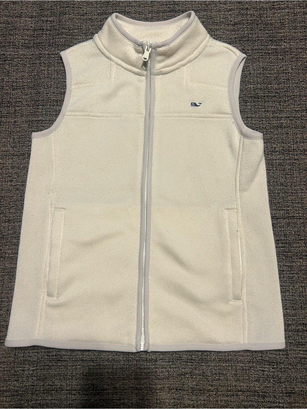 Vineyard Vines Cream Full-Zip Fleece Vest